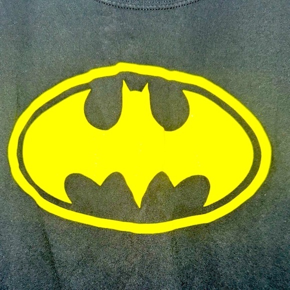 BATMAN Black T-Shirt with Yellow Batman Decal - Picture 2 of 5